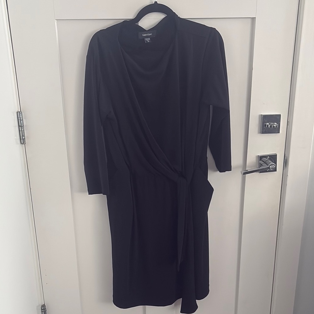 Karen Kane Black Cowl Neck Sheath Dress